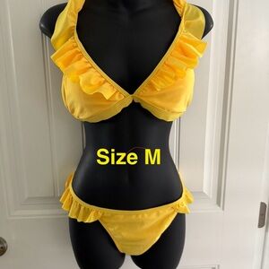Yellow Ruffled Bikini Set